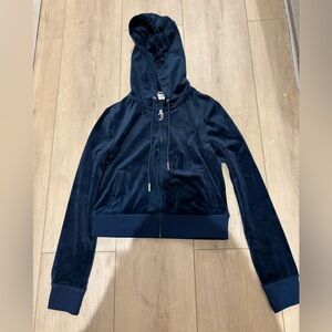 Juicy Couture Navy Blue Velour Track Jacket